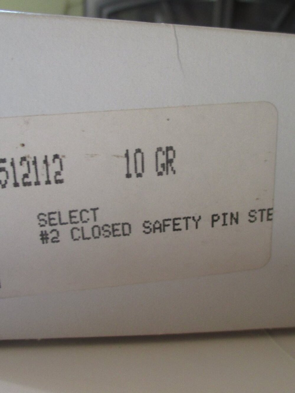 VGT. SELECT SAFETY PINS-#2-10 GROSS-CLOSED-NOS